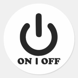 Aan/uit-knop Ronde Sticker