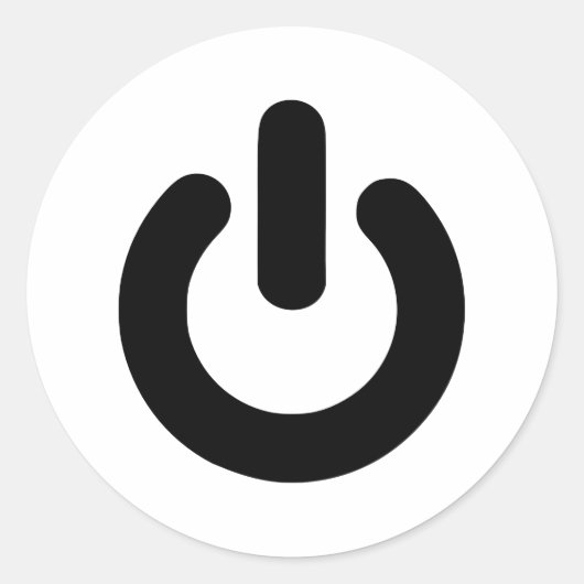 Aan/uit-knop Ronde Sticker (Voorkant)