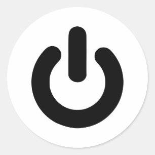Aan/uit-knop Ronde Sticker