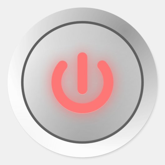 Aan/uit-knop Ronde Sticker (Voorkant)