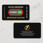 Aan/uit-schakelaar elektrische bedrading visitekaartje (Voorkant / Achterkant)