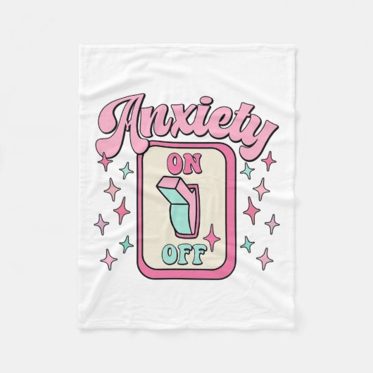 Aan-uit-schakelaar Fun Mental Health Awareness Ret Fleece Deken (Voorkant)