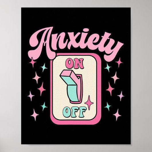 Aan-uit-schakelaar Fun Mental Health Awareness Ret Poster (Voorkant)