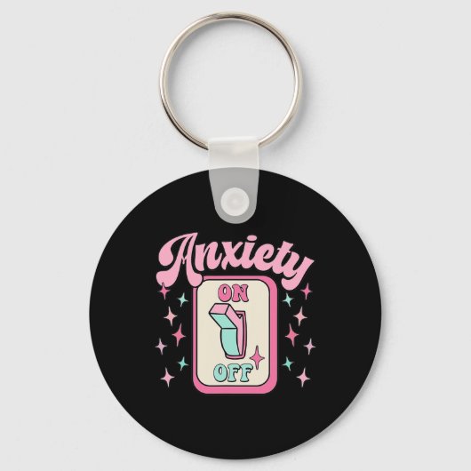 Aan-uit-schakelaar Fun Mental Health Awareness Ret Sleutelhanger (Voorkant)