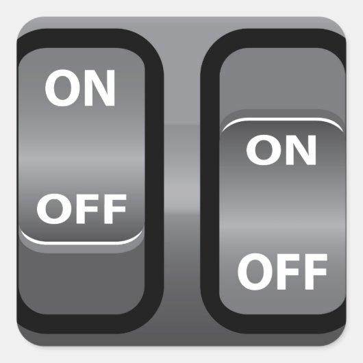 aan-uit-schakelaar vierkante sticker (Voorkant)