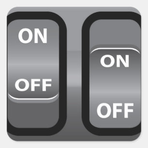 aan-uit-schakelaar vierkante sticker