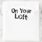 "Aan uw linkerhand" Trail Running Oval Decal B/W Ovale Sticker (Tas)