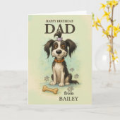Aan vader van eigenzinnige hond grappige verjaarda kaart (Gele Bloem)