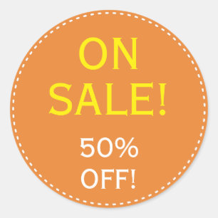 "AAN VERKOOP! 50% UIT!" Sticker