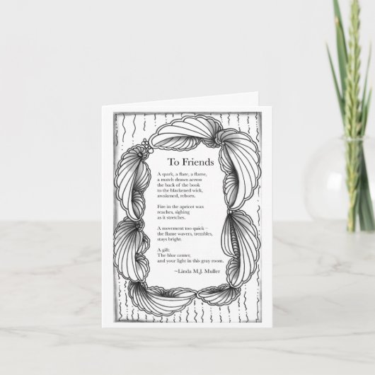 Aan vrienden gedicht wenskaart kaart (Voorkant)