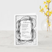 Aan vrienden gedicht wenskaart kaart (Gele Bloem)