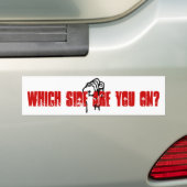 Aan welke kant sta je? bumpersticker (Op auto)
