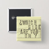 Aan welke kant sta je? knoop vierkante button 5,1 cm (Voorkant /achterkant)