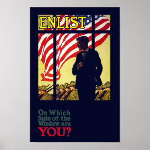 Aan welke kant van het raam ben je? - WW1 Poster