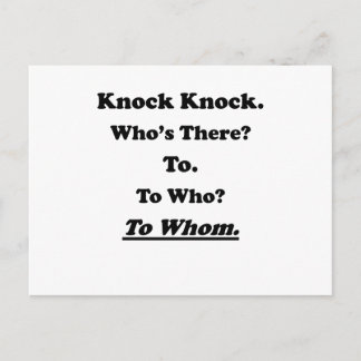 Aan wie de Knock-knop Joke Briefkaart