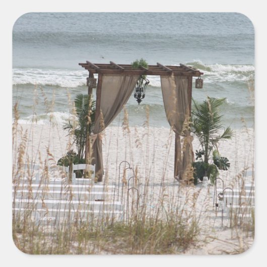 Aan zee bruiloft strand thema Stickers (Voorkant)