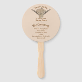 Aan zee bruiloft strandschelpen handwaaier