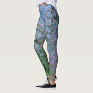 Aan zee geïnspireerde alcoholinkt Abstract Leggings