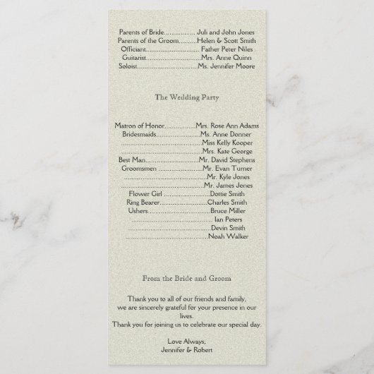 Aan zee in Zand en Aqua Trouwprogramma Programmakaart (Achterkant)