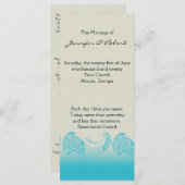 Aan zee in Zand en Aqua Trouwprogramma Programmakaart (Voorkant / Achterkant)