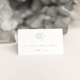 Aan zee Pastels Bruiloft Escort Place Cards Plaatskaartje