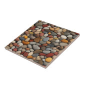 Aan zee steentjes keramische Tegel Tegeltje (Zijkant)