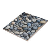 Aan zee steentjes keramische Tegel Tegeltje (Zijkant)