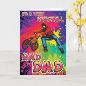 Aan zeer Speciale "DAD van rad" - Bmx- Wenskaart Kaart (Gele Bloem)