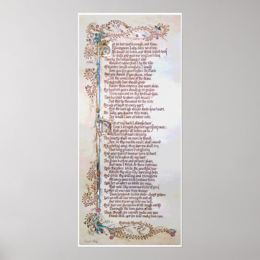 Aan zijn Coy Mistress door Andrew Marvell Poster (Voorkant)