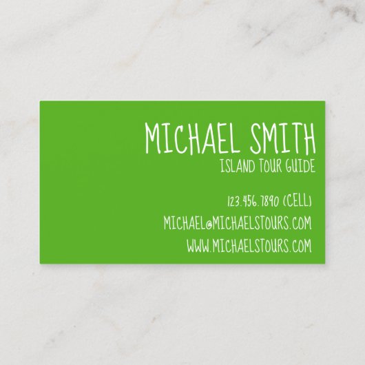 Aanappelreizen op het eiland ALOHA Tropische Hawai Visitekaartje (Achterkant)