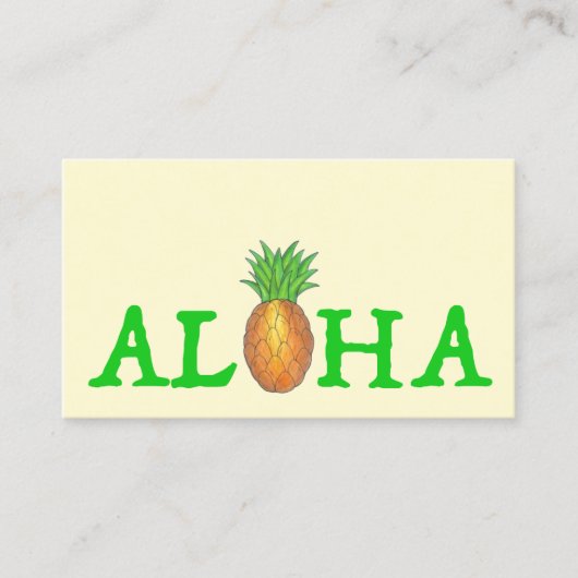 Aanappelreizen op het eiland ALOHA Tropische Hawai Visitekaartje (Voorkant)