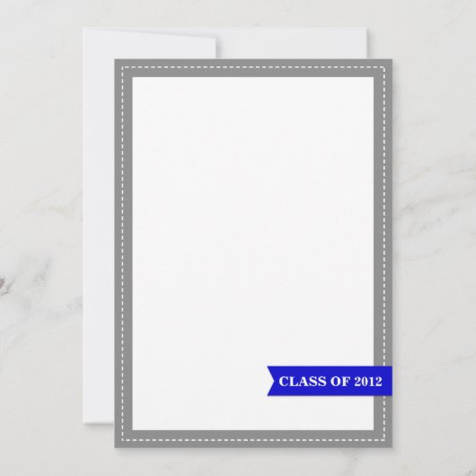 Aanbesteding Afstuderen Navy en Gray Preppy Kaart (Achterkant)