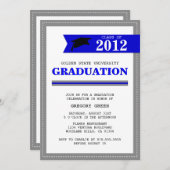 Aanbesteding Afstuderen Navy en Gray Preppy Kaart (Voorkant / Achterkant)