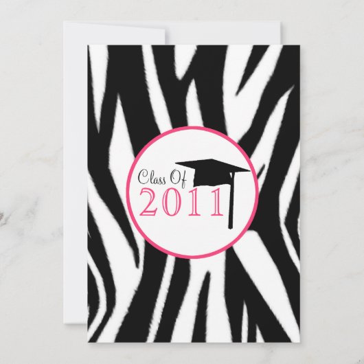 Aanbesteding Afstuderen Zebra Print - Klasse van 2 Kaart (Achterkant)