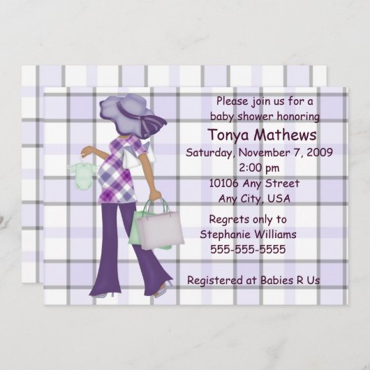 Aanbesteding Baby shower (AA) Kaart (Voorkant / Achterkant)