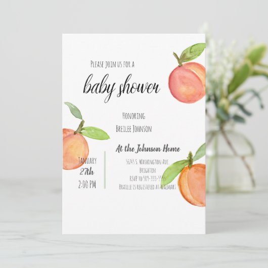 Aanbesteding Baby shower Waterverf (Staand voorkant)