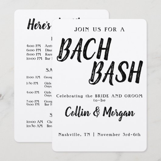 Aanbesteding Bachelor/Bachelorette Kaart (Voorkant / Achterkant)