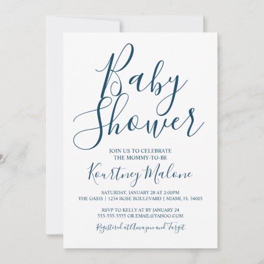 Aanbesteding marinescheepvaart en wit Baby shower Kaart (Voorkant)