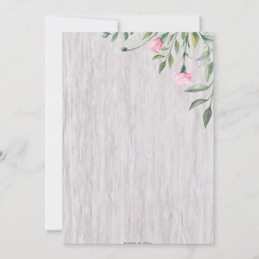 Aanbesteding roze Baby shower Kaart (Achterkant)