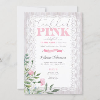 Aanbesteding roze Baby shower Kaart