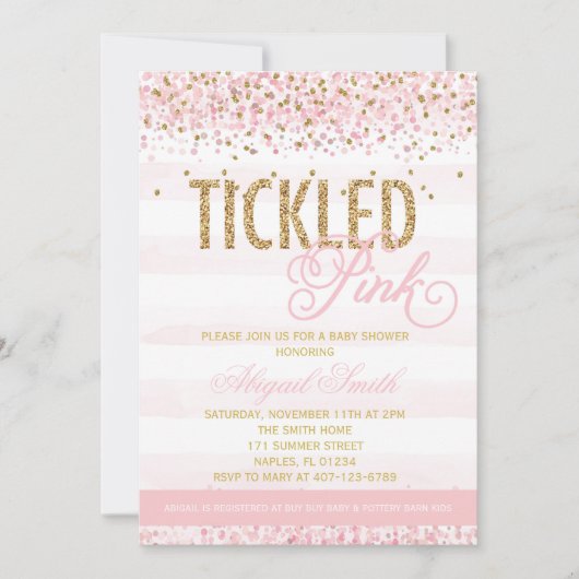 Aanbesteding roze Baby shower Kaart (Voorkant)