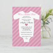 Aanbesteding roze Baby shower Kaart (Staand voorkant)