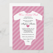 Aanbesteding roze Baby shower Kaart (Voorkant / Achterkant)