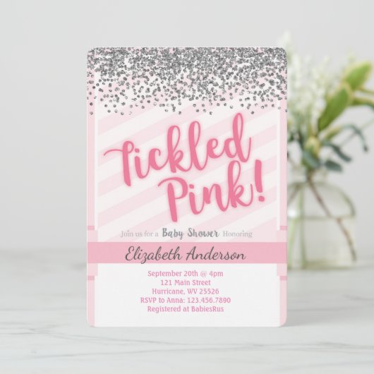 Aanbesteding roze Baby shower Kaart (Staand voorkant)