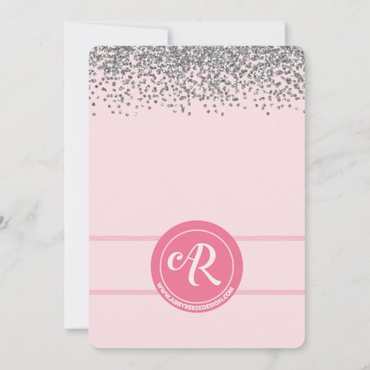 Aanbesteding roze Baby shower Kaart (Achterkant)