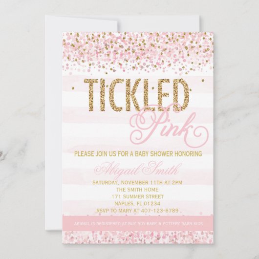 Aanbesteding roze Baby shower Kaart (Voorkant)