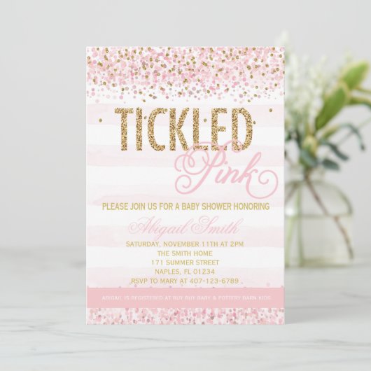 Aanbesteding roze Baby shower Kaart (Staand voorkant)