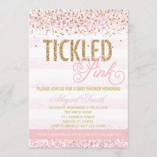 Aanbesteding roze Baby shower Kaart