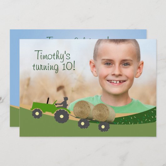 Aanbesteding trekker: Cute Hay Bale Boerderij Scen Kaart (Voorkant / Achterkant)