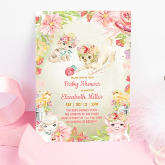 Aanbesteding van Baby shower voor landbouwdieren Kaart